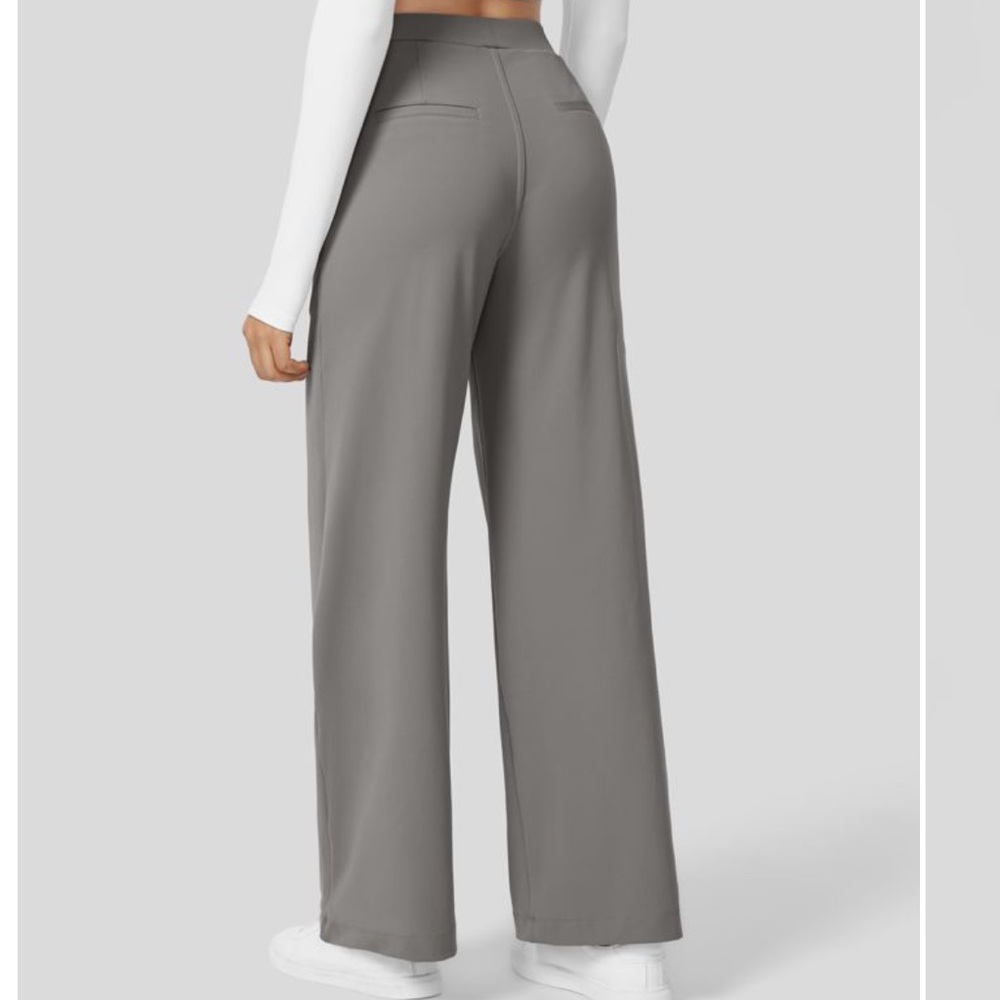 Halara High Waisted Straight Leg Grey Work Pants